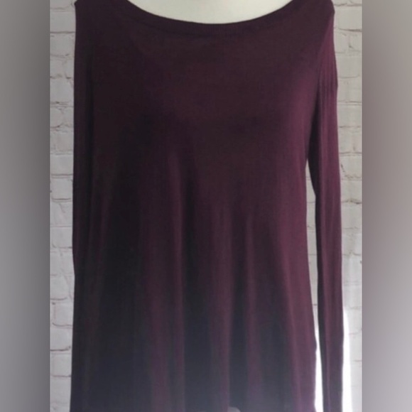 Express long sleeve crewneck sweater rear split panel w/sheer overlay L 🎊SALE - Picture 3 of 13